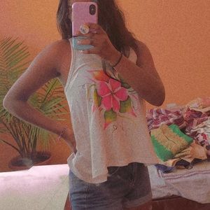 Cute pink flower tank